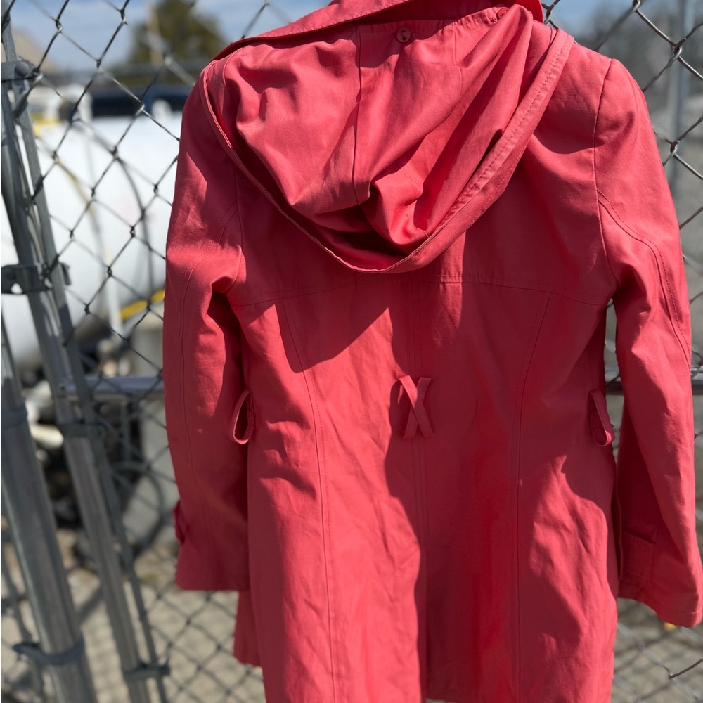 Halogen Coral Double-Breasted Trench Coat - Picture 2 of 9